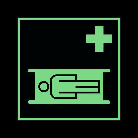 Rettungsschild Alu 150x150 Permalight power 150/22 "Krankentrage"