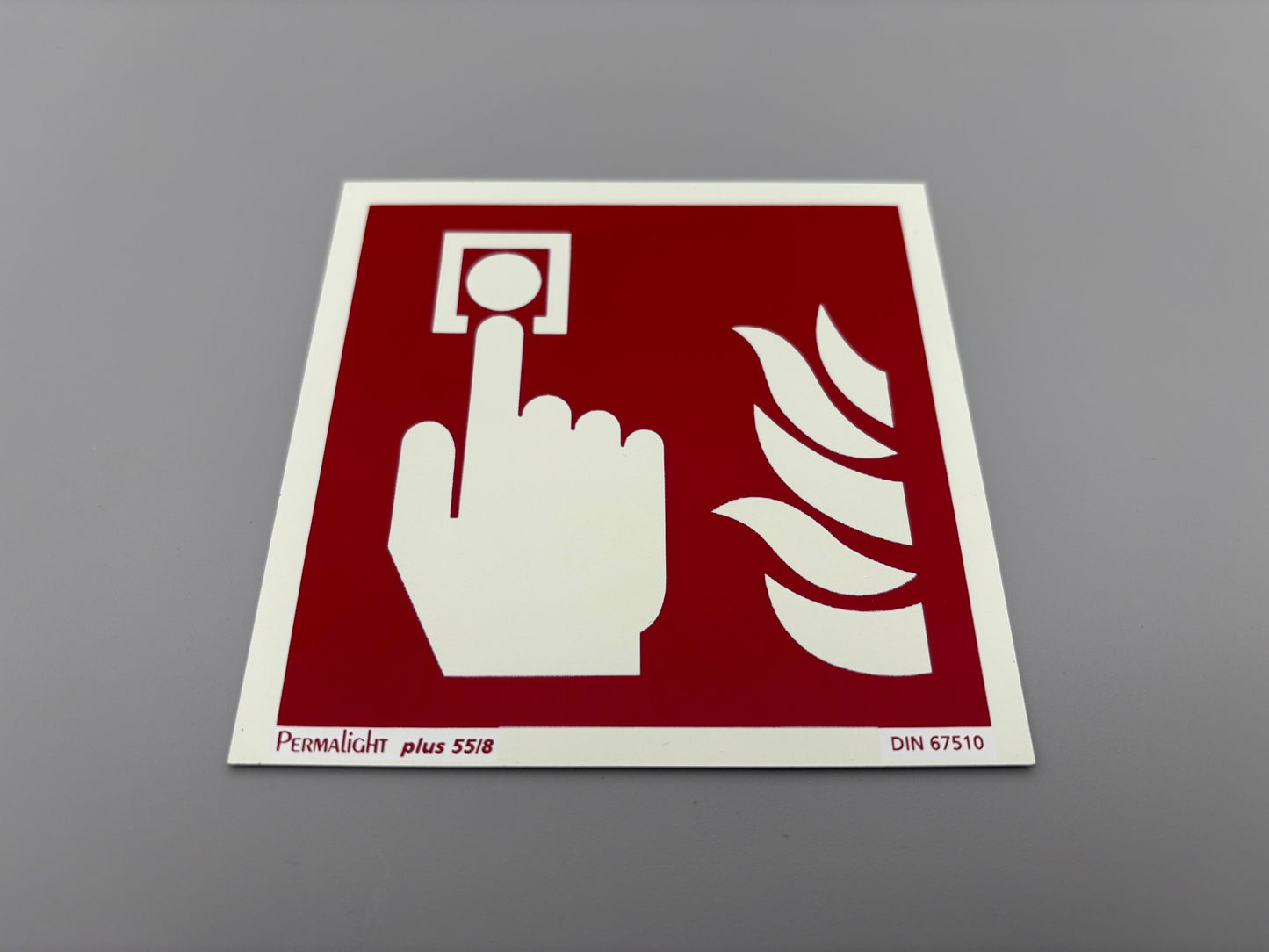 Brandschutzschild Alu 100x100 Permalight plus 55/8 "Feuermelder"