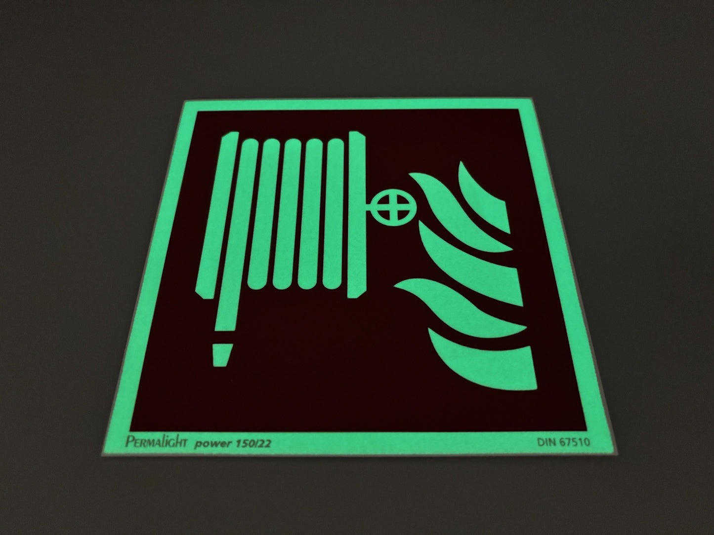 Brandschutzschild Alu 100x100 Permalight power 150/22 "Löschschlauch"