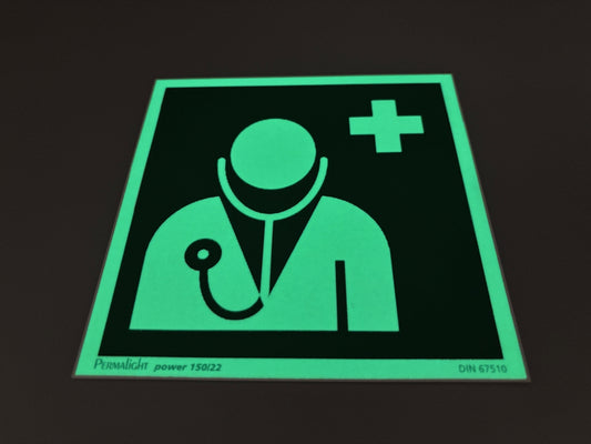 Sicherheitsschild Alu verschiedene Größen Permalight power 150/22 "Arzt"
