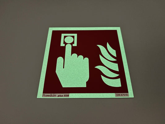 Brandschutzschild Alu 100x100 Permalight plus 55/8 "Feuermelder"