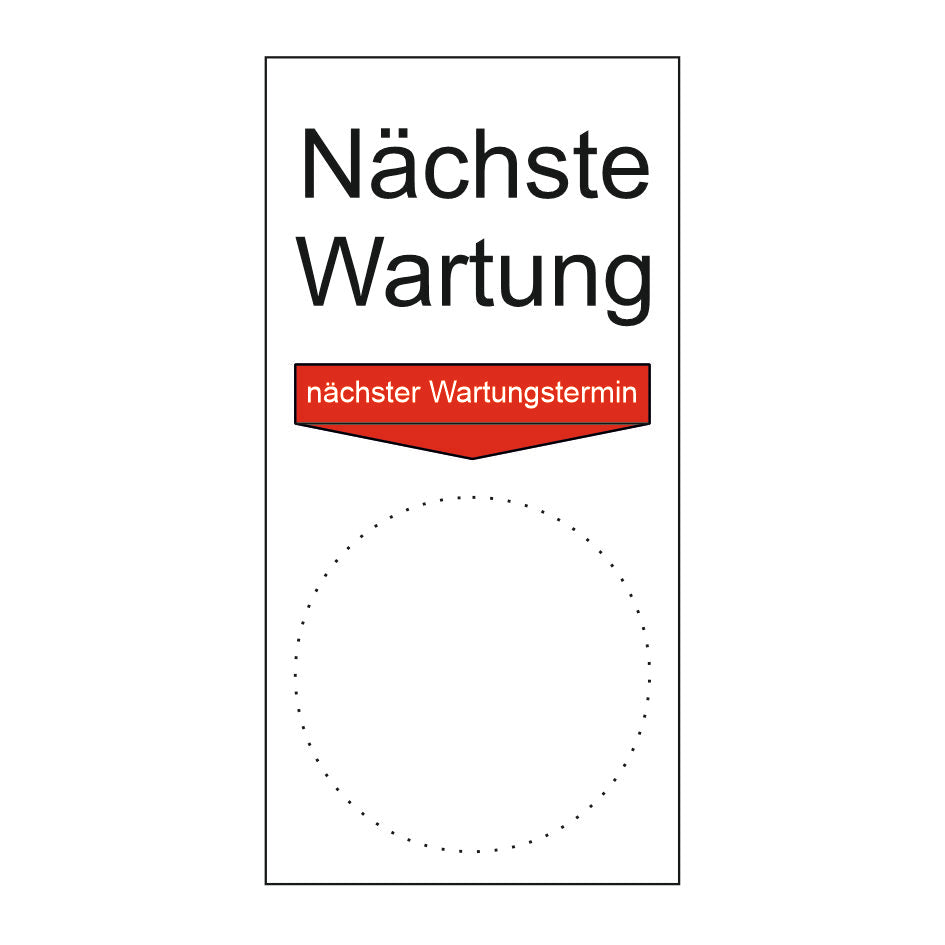 Grundplakette "Nächste Wartung" Folie