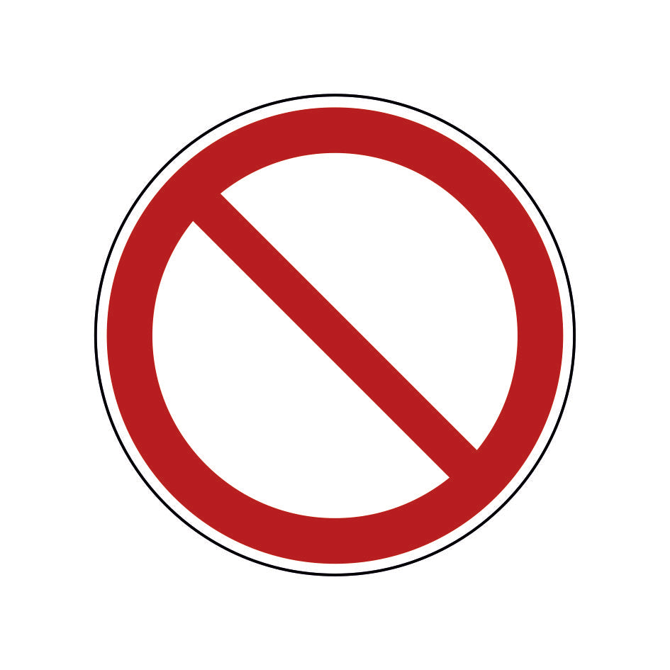 Verbotsschild P001 Allgemeines Verbotszeichen DIN EN ISO 7010 verschiedene Materialien