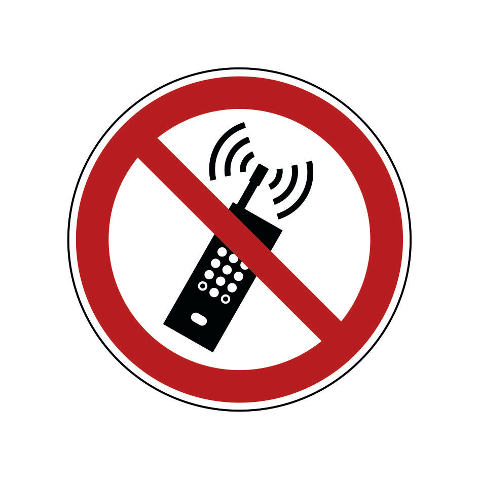 Eingeschaltete Mobiltelefone verboten P013 Folie