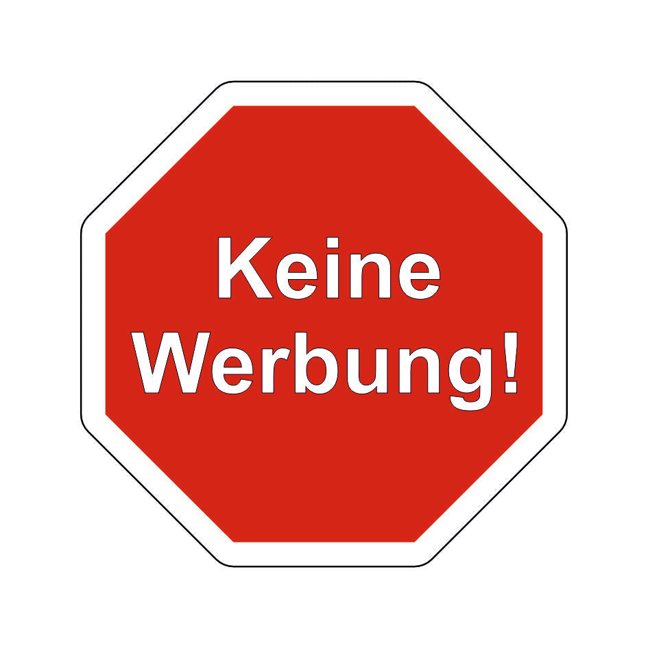 Keine Werbung 50x50mm Aufkleber