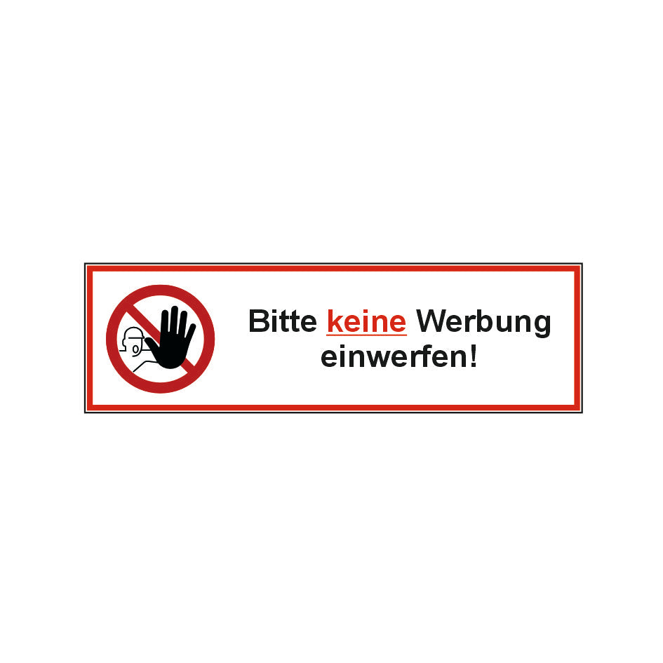 Halt! Keine Werbung einwerfen! 100x30mm Aufkleber