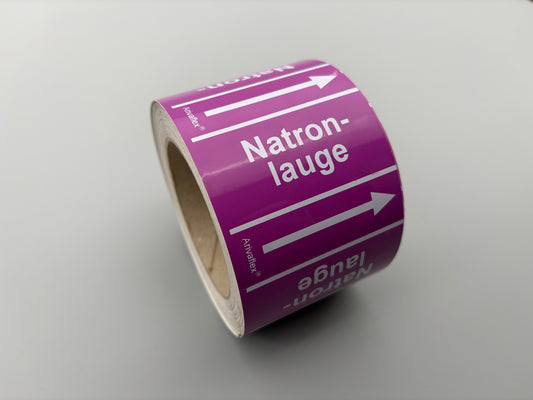 Rohrleitungsband DIN 2403 lila 75 mm Natronlauge