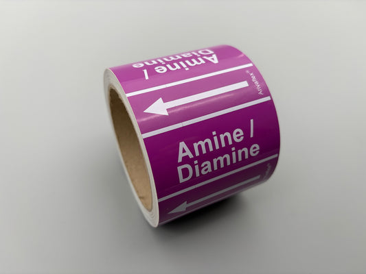 Rohrleitungsband DIN 2403 lila 75 mm Amine / Diamine