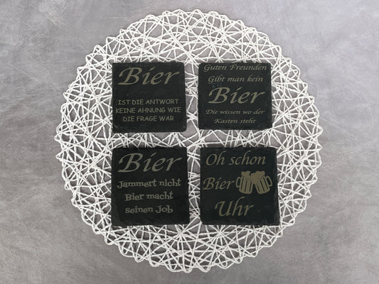 Schiefer Getränkeuntersetzer Bier Sprüche