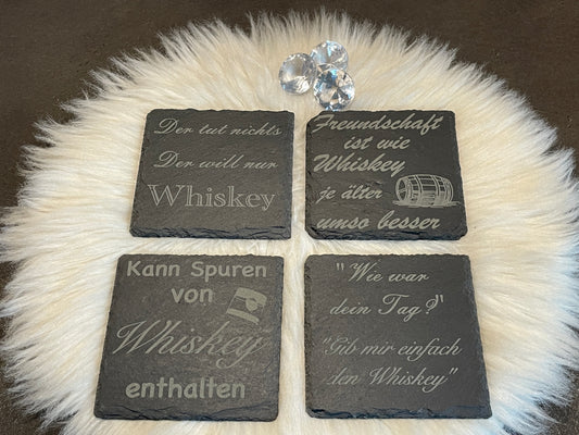 Schiefer Getränkeuntersetzer Whiskey Sprüche