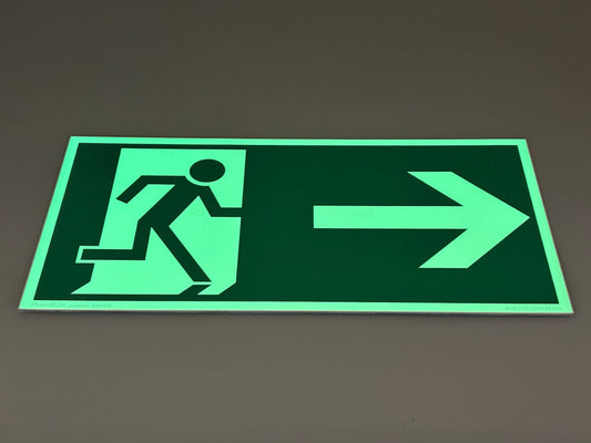 Fluchtwegschild Alu verschiedene Größen Permalight power 150/22 "Fluchtrichtung rechts"