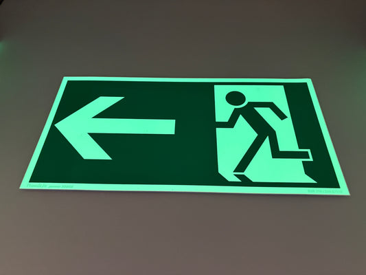 Fluchtwegschild Alu verschiedene Größen Permalight power 150/22 "Fluchtrichtung links"