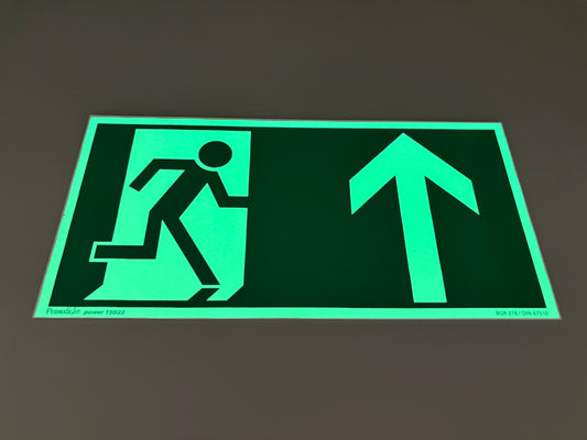 Fluchtwegschild Alu verschiedene Größen Permalight power 150/22 "Fluchtrichtung geradeaus"