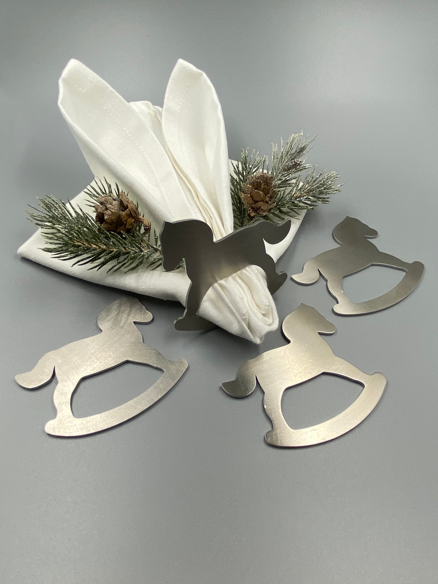 Serviettenringe Pferde aus Edelstahl