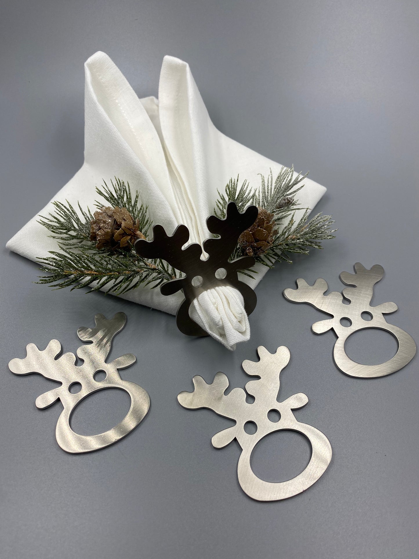 Serviettenringe Elche aus Edelstahl