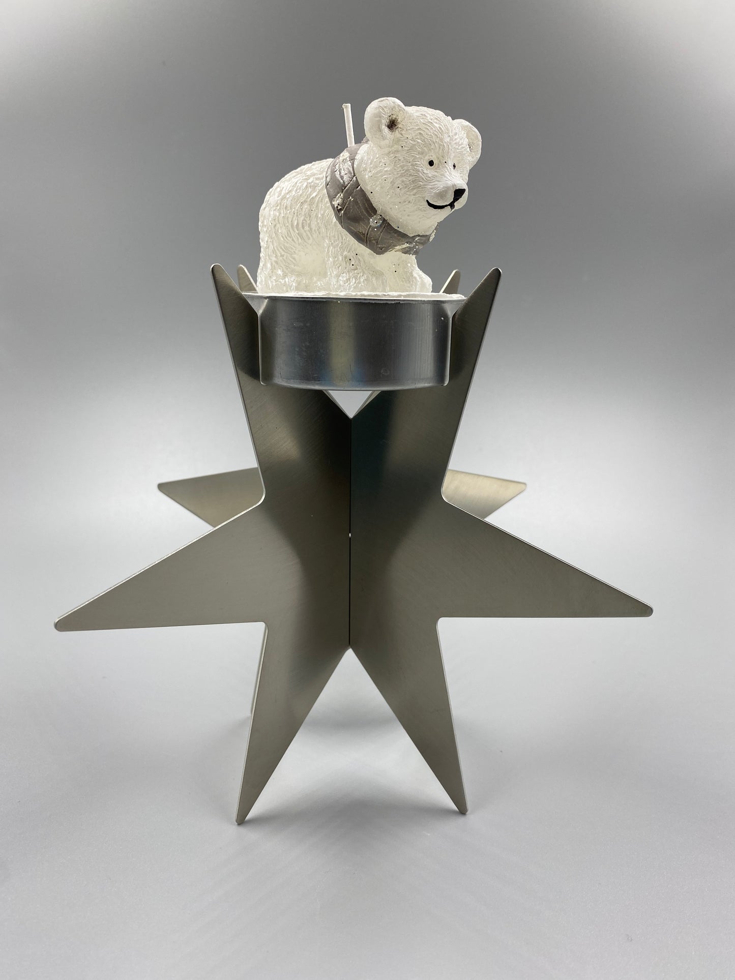 Teelichthalter Stern aus Edelstahl 144mm