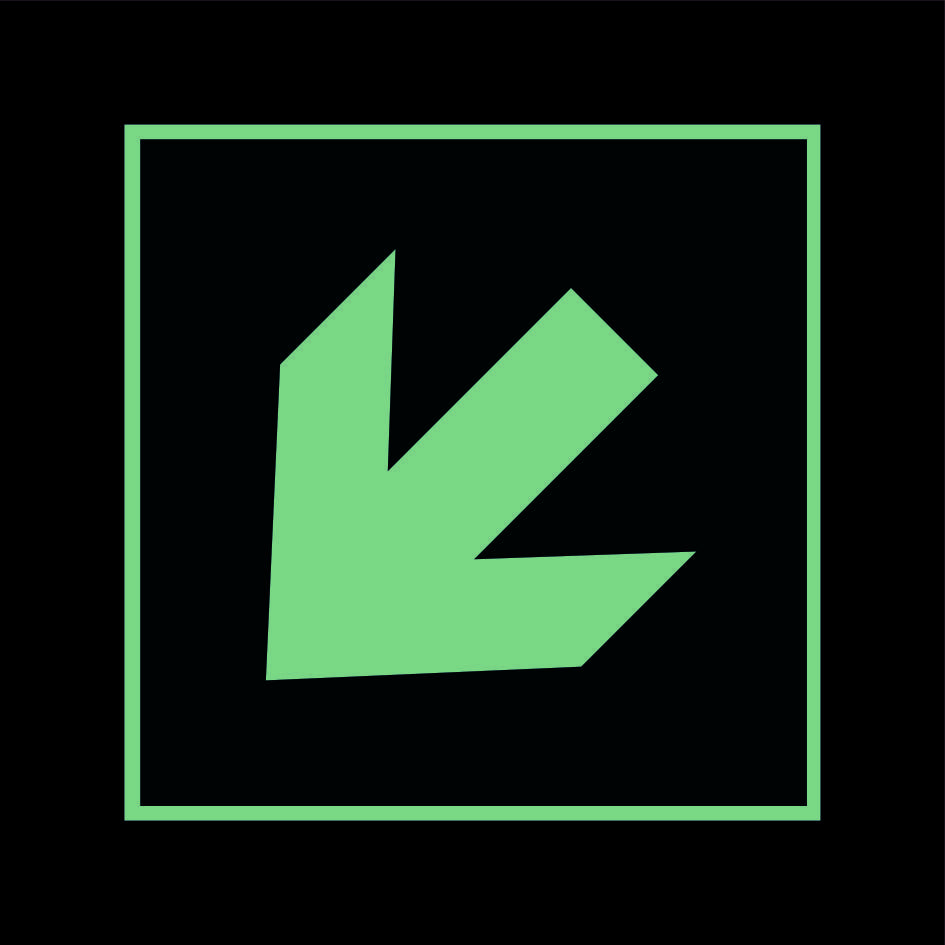 Fluchtwegschild Alu verschiedene Größen Permalight power 150/22 "Richtungspfeil schräg"