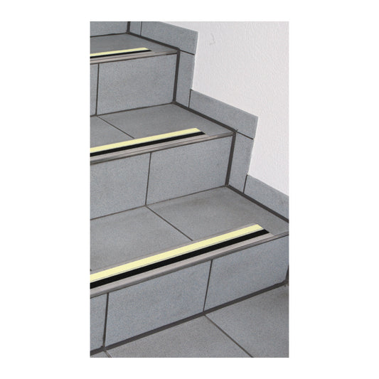 Edelstahl-Flachprofil , nachleuchtend und rutschhemmend