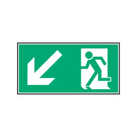 Fluchtwegschild Kunststoff 300x150 Permalight plus 55/8 "Fluchtrichtung links abwärts"