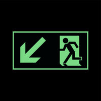 Fluchtwegschild Kunststoff 300x150 Permalight plus 55/8 "Fluchtrichtung links abwärts"