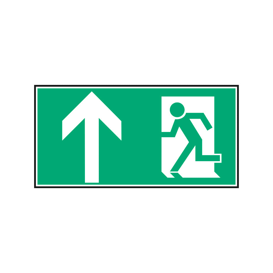 Fluchtwegschild Alu verschiedene Größen Permalight power 150/22 "Fluchtrichtung geradeaus"