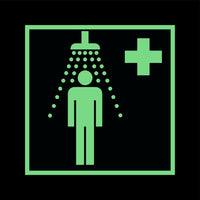 Rettungsschild Alu 150x150 Permalight power 150/22 "Notdusche"