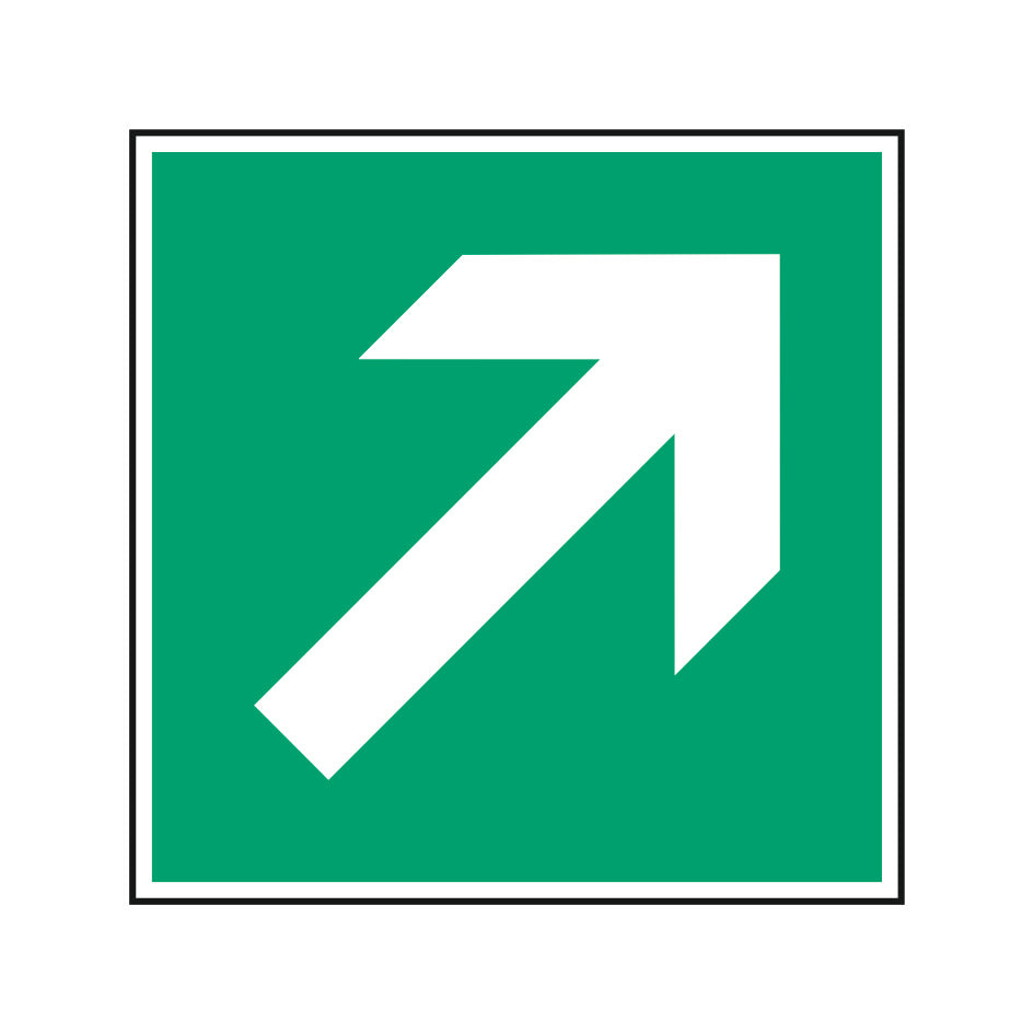 Fluchtwegschild Alu verschiedene Größen Permalight power 150/22 "Richtungspfeil schräg"