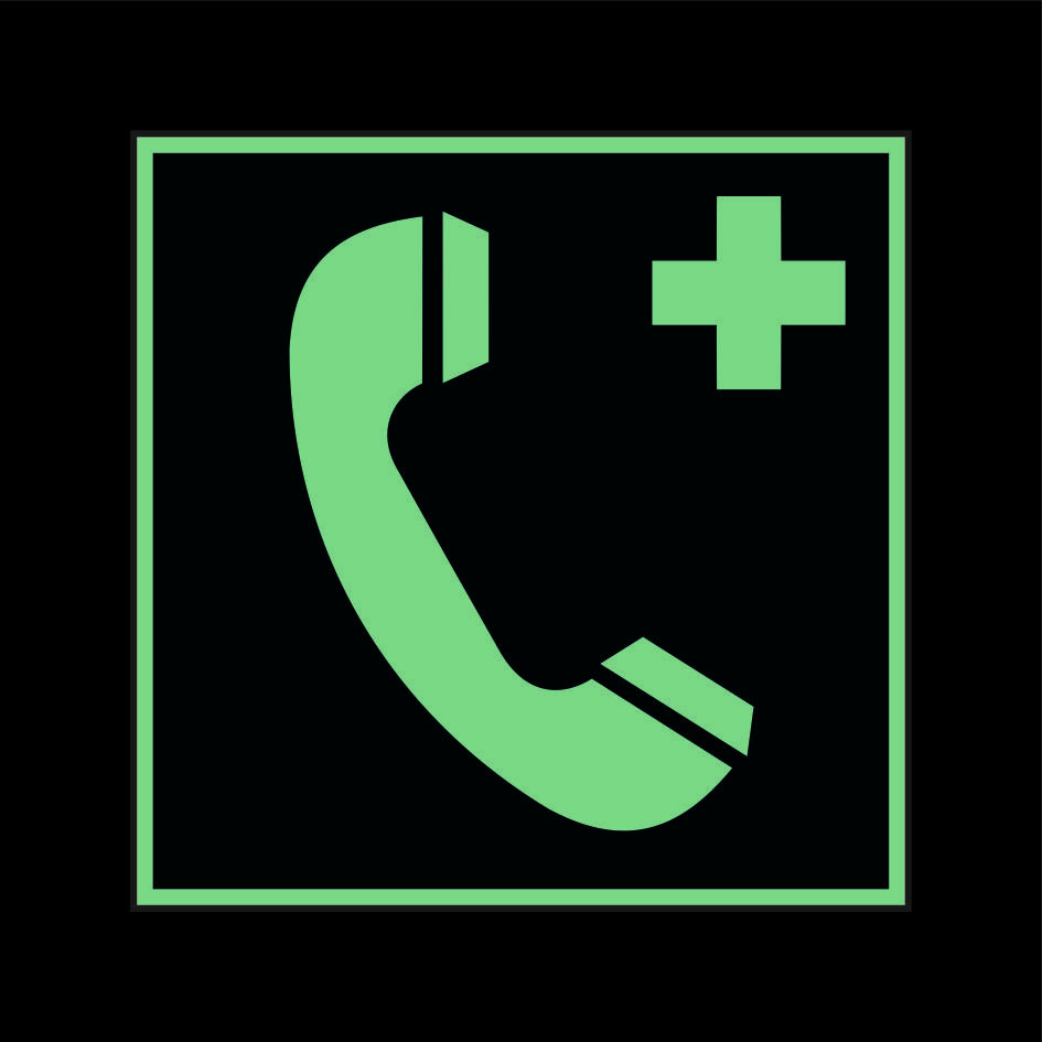 Rettungsschild Alu verschiedene Größen Permalight power 150/22 "Notruftelefon"