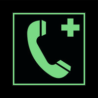 Rettungsschild Alu verschiedene Größen Permalight power 150/22 "Notruftelefon"