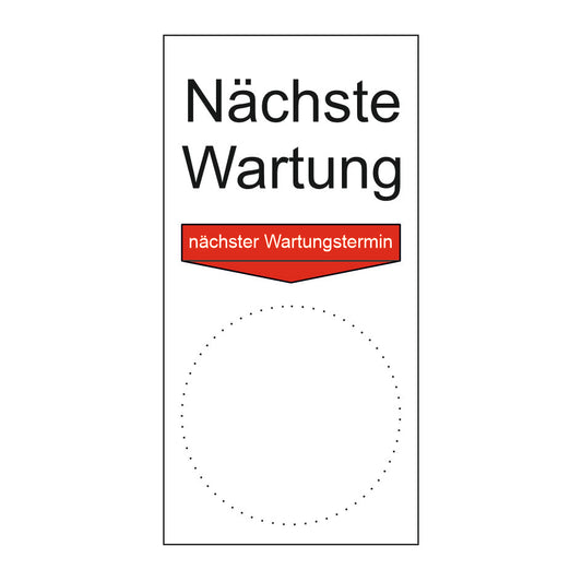 Grundplakette "Nächste Wartung" Folie