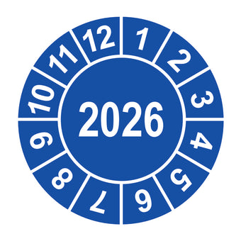 compare product Prüfplakette 2026 Blau 30mm Dokumentenfolie
