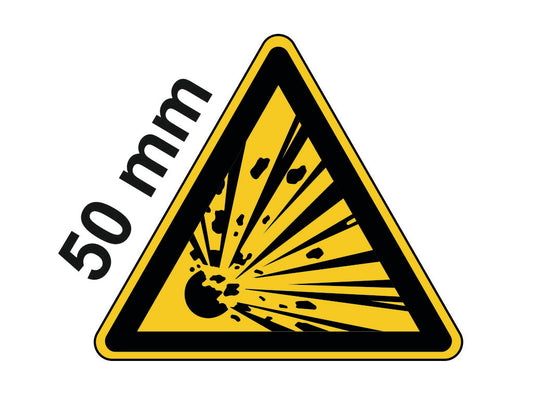 Warnung vor explosionsgefährlichen Stoffen W002 SL50mm Folie