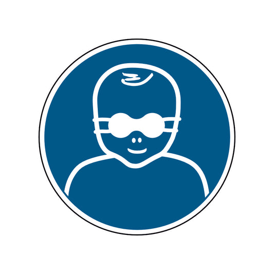 Kleinkinder durch weitgehend lichtundurchlässige Augenabschirmung schützen M025 Folie