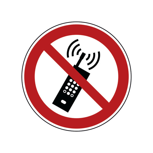 Eingeschaltete Mobiltelefone verboten P013 Folie