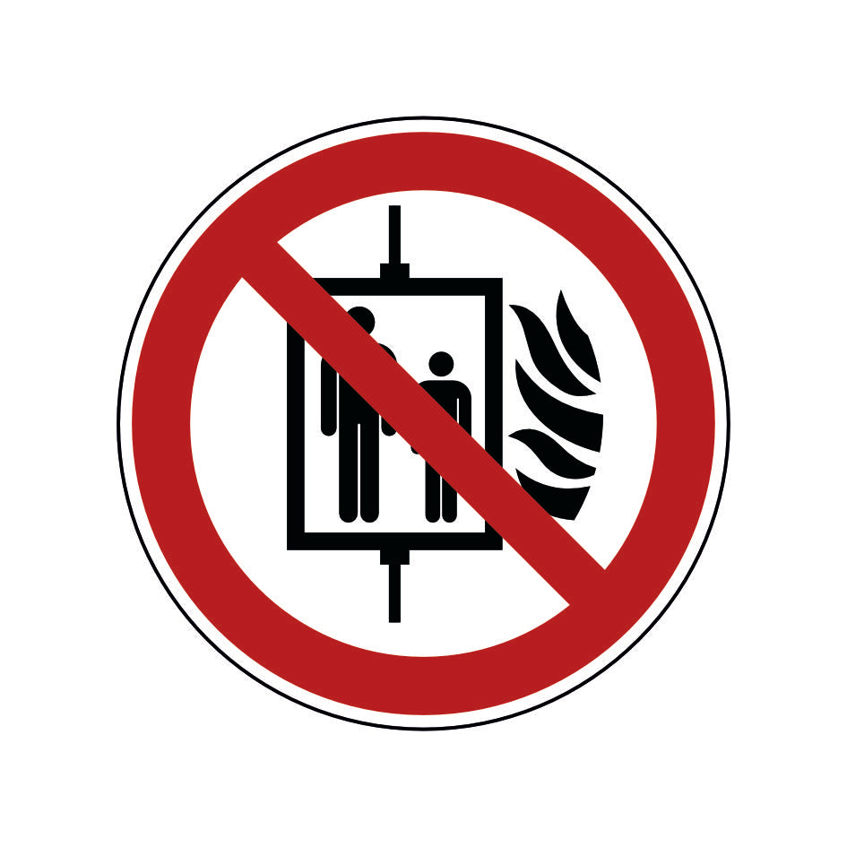 Aufzug im Brandfall nicht benutzen P020 Folie