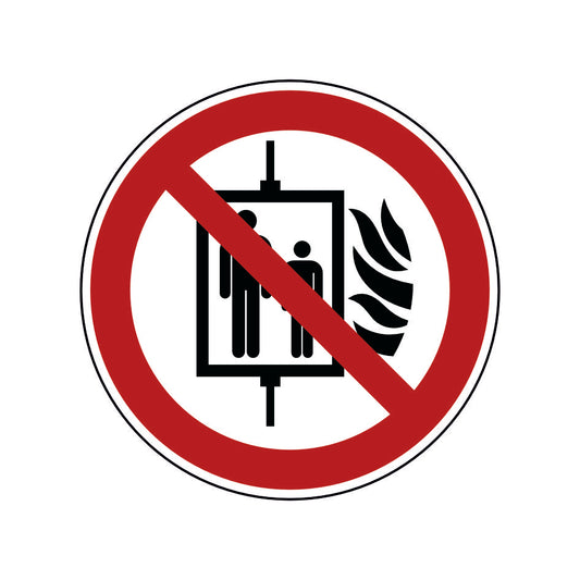 Aufzug im Brandfall nicht benutzen P020 Folie