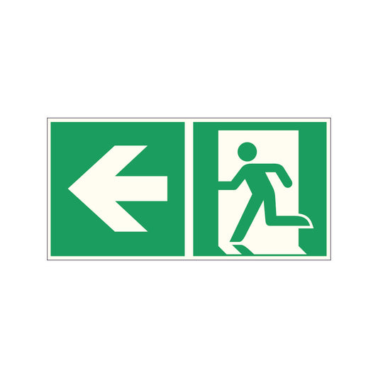 Fluchtwegschild Pfeil links nachleuchtend Alu 400x200mm