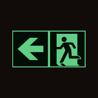 Fluchtwegschild Pfeil links nachleuchtend Alu 400x200mm