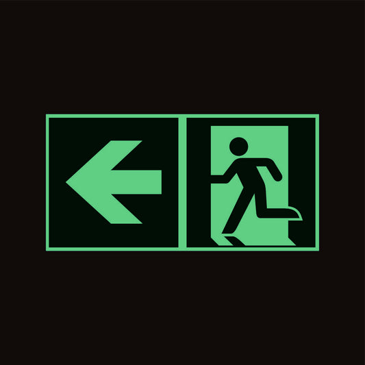 Fluchtwegschild Pfeil links nachleuchtend Alu 400x200mm