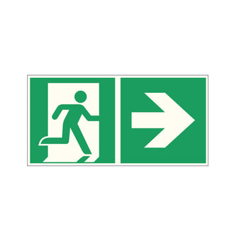 compare product Fluchtwegschild Pfeil rechts nachleuchtend Alu 400x200mm
