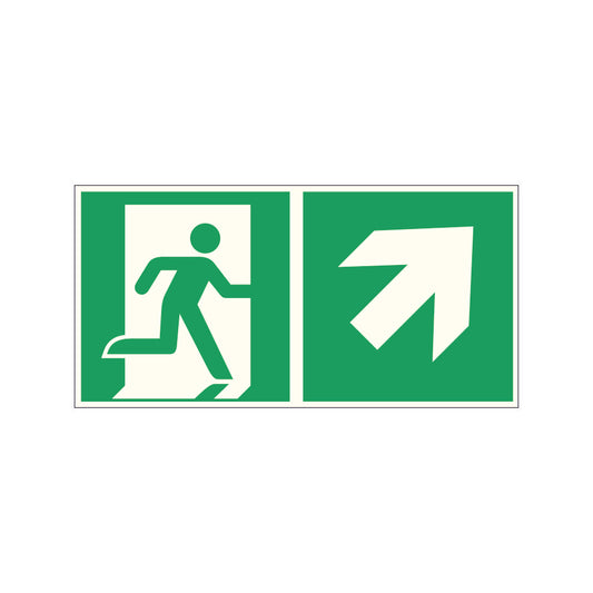 Fluchtwegschild Pfeil rechts aufwärts Alu 300x150 Arivasign
