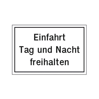compare product Hinweisschild Einfahrt Tag und Nacht Freihalten Digitaldruck