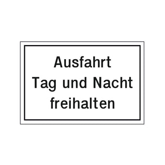 compare product Hinweisschild Ausfahrt Tag und Nacht Freihalten Digitaldruck