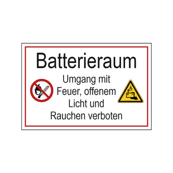 compare product Hinweisschild Batterieraum Digitaldruck