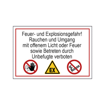 compare product Hinweisschild Feuer und Explosionsgefahr Digitaldruck