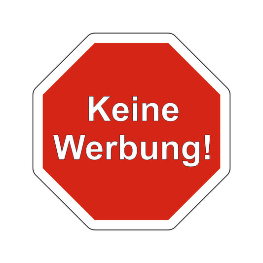 Keine Werbung 50x50mm Aufkleber