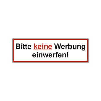 compare product Bitte keine Werbung einwerfen!  80x25mm Aufkleber