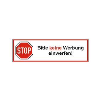 compare product Stop! Bitte keine Werbung einwerfen! 100x30mm Aufkleber