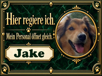 compare product Hundeschild „Hier regiere ich“ – personalisiert mit Foto & Name