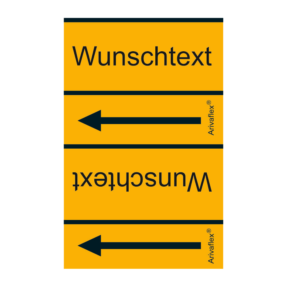 Rohrleitungsband DIN 2403 gelb 75 mm Wunschtext